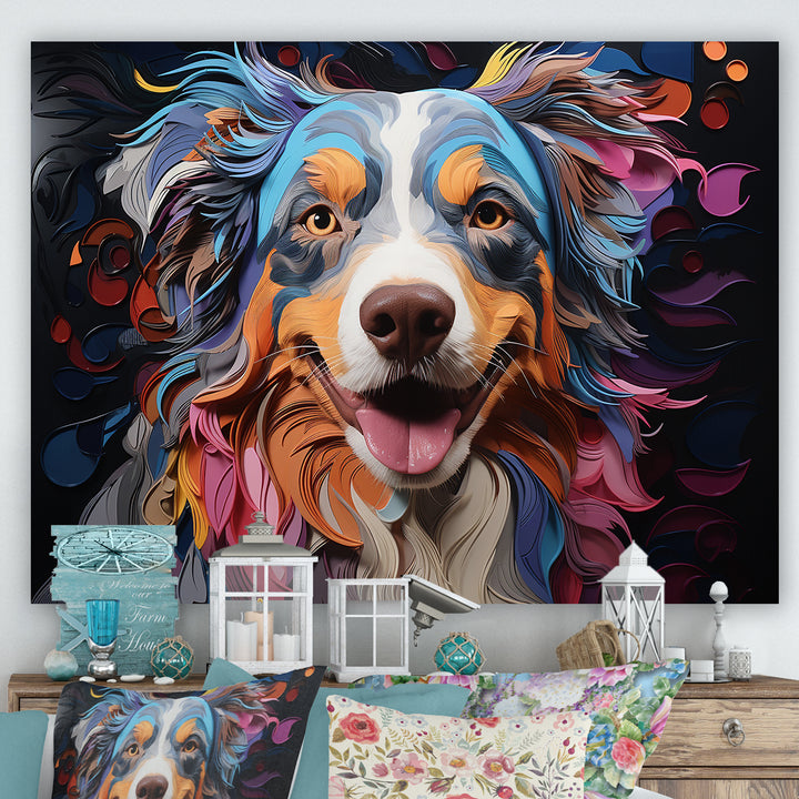 Dog Australian Shepherd Allure - Dog Framed Canvas Art