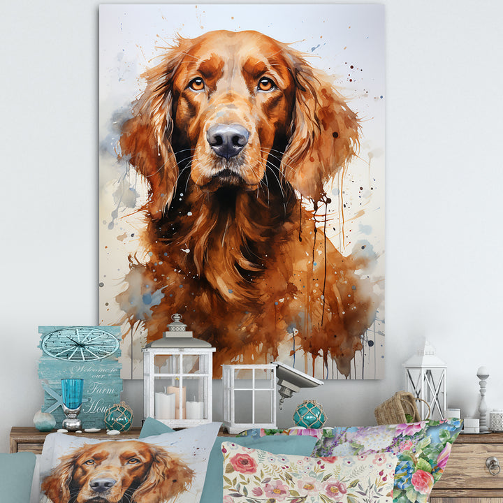 Dog Irish Setter Impressions - Dog Living Room Wall Art
