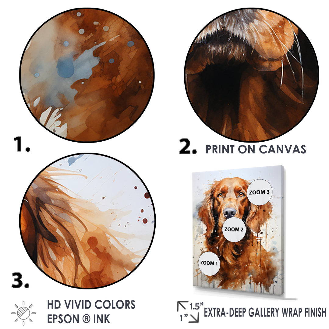 Dog Irish Setter Impressions - Dog Living Room Wall Art