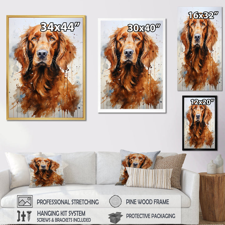 Dog Irish Setter Impressions - Dog Living Room Wall Art