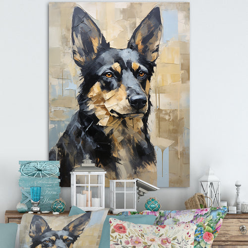 Funny German Shepherd Portrait - Dog Framed Canvas Art