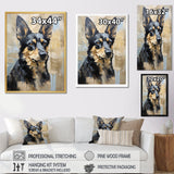 Funny German Shepherd Portrait - Dog Framed Canvas Art