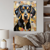 Funny Daschund Portrait - Dog Large Canvas Wall Art