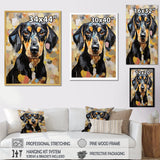 Funny Daschund Portrait - Dog Large Canvas Wall Art
