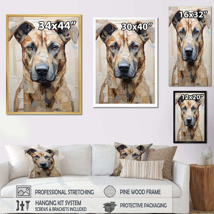 Belgian Malinois Handsome Portrait - Animals Canvas Wall Art
