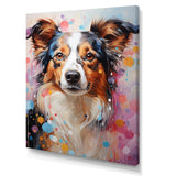 Playful Collie Portrait - White Dog Wall Art
