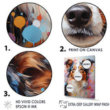 Playful Collie Portrait - White Dog Wall Art