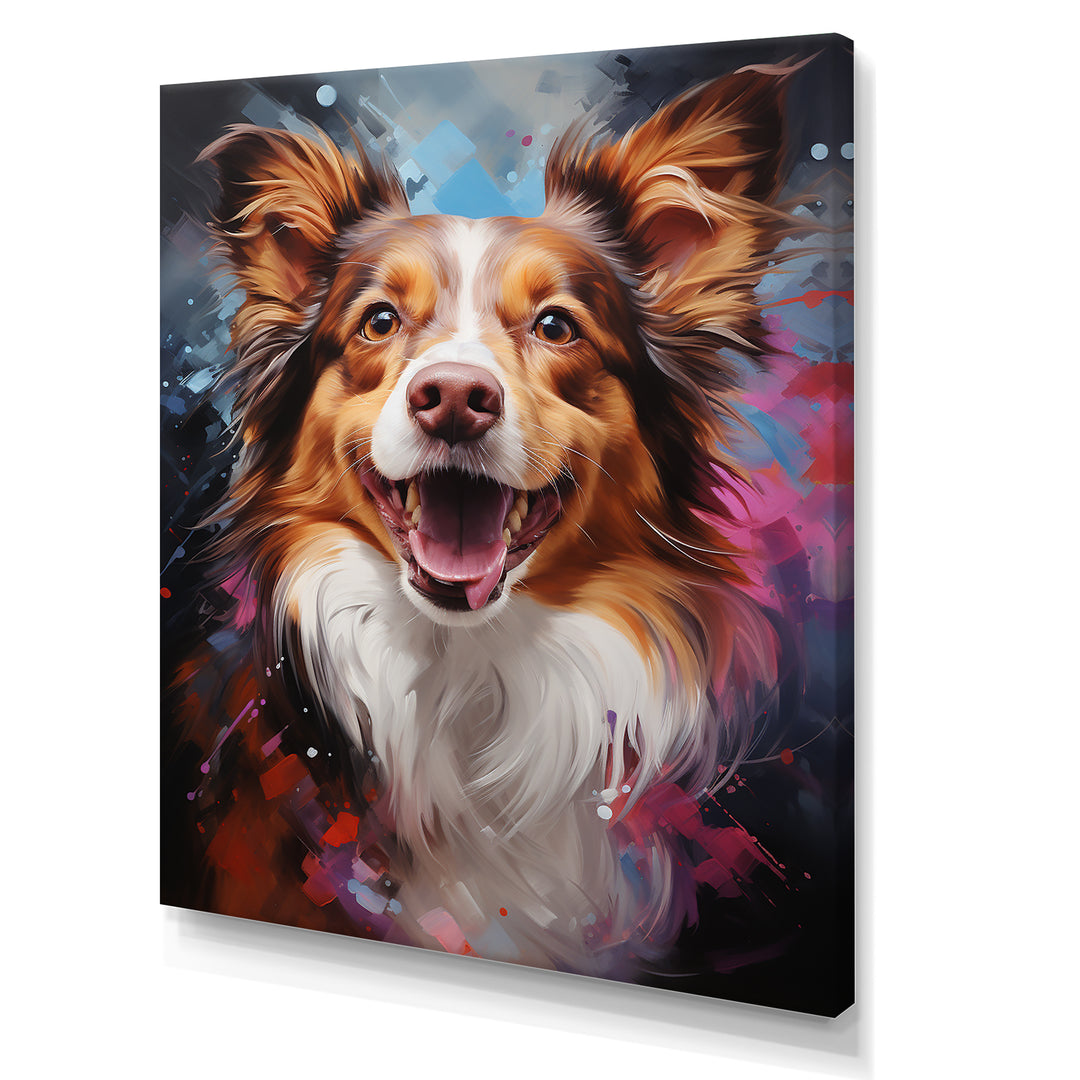 Papillon Prance - Dog Framed Canvas Art