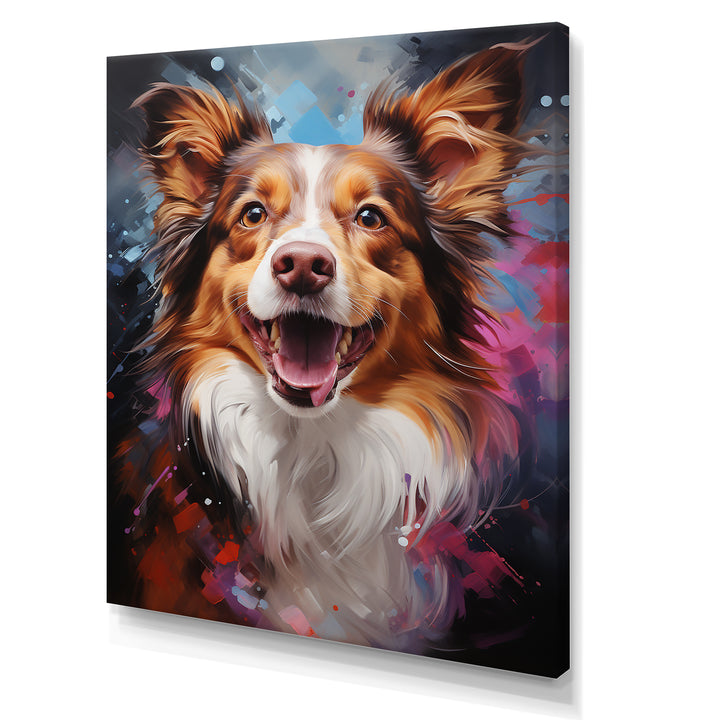Papillon Prance - Dog Framed Canvas Art