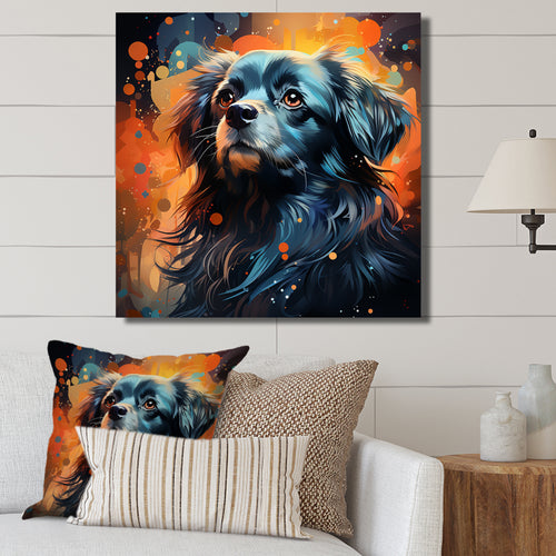 Pekingese Pondering Dog Portrait - Dog Home Decor Art