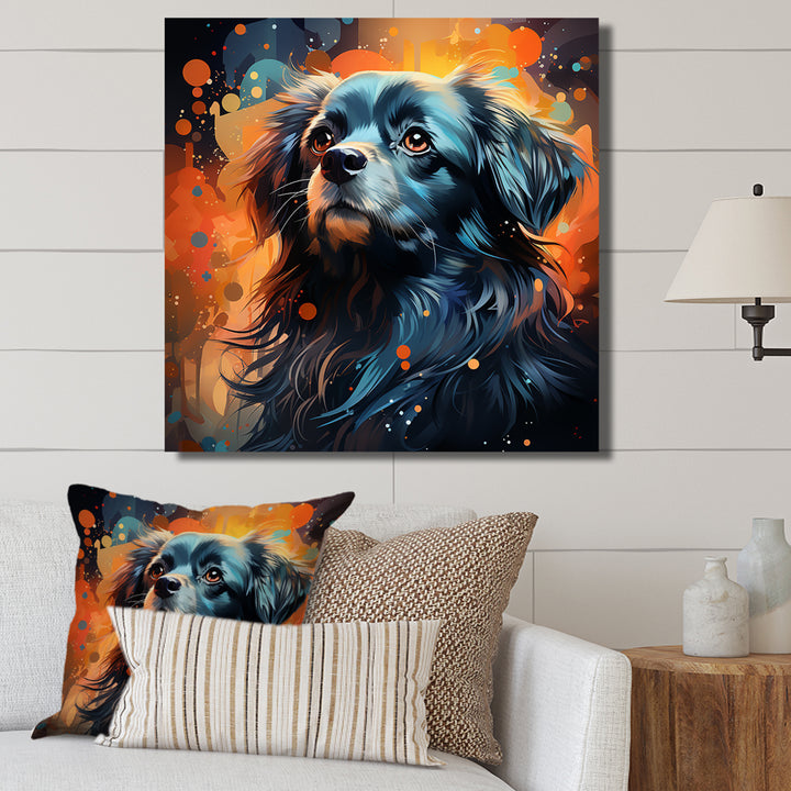 Pekingese Pondering Dog Portrait - Dog Home Decor Art