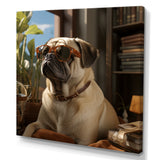 Pekingese Pondering Funny Pug - Dog Bedroom Wall Art