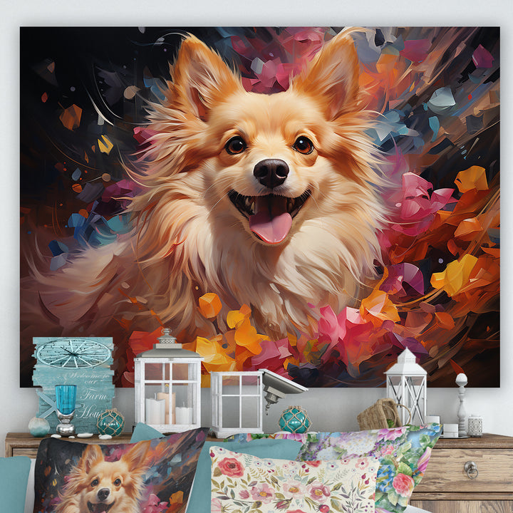 Pomeranian Playfulness - Dog Canvas Wall Art