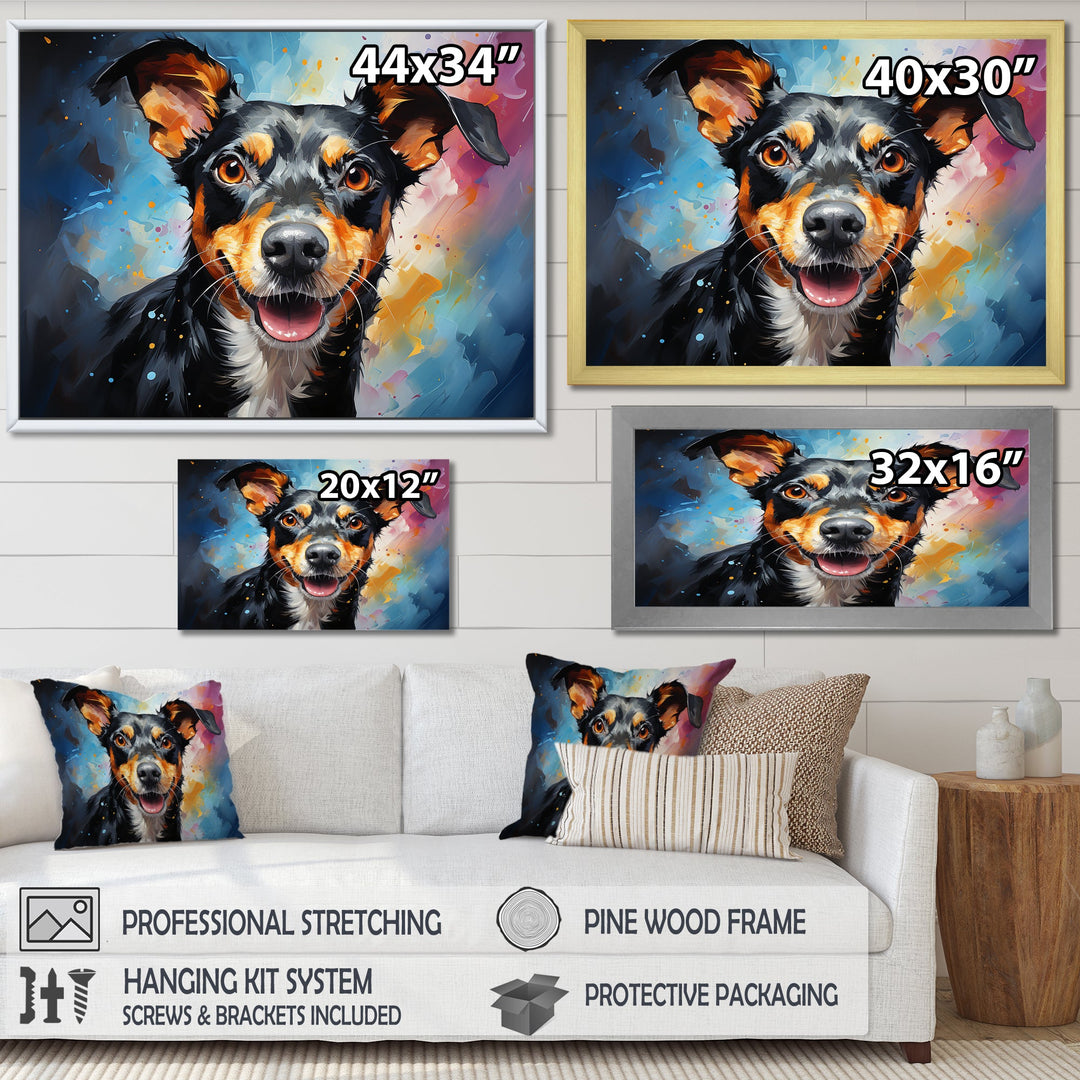 Popart Rat Terrier Rascal - Dog Living Room Wall Art