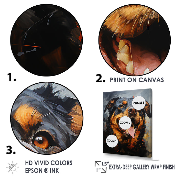 Rottweiler Resilience - Dog Canvas Wall Art