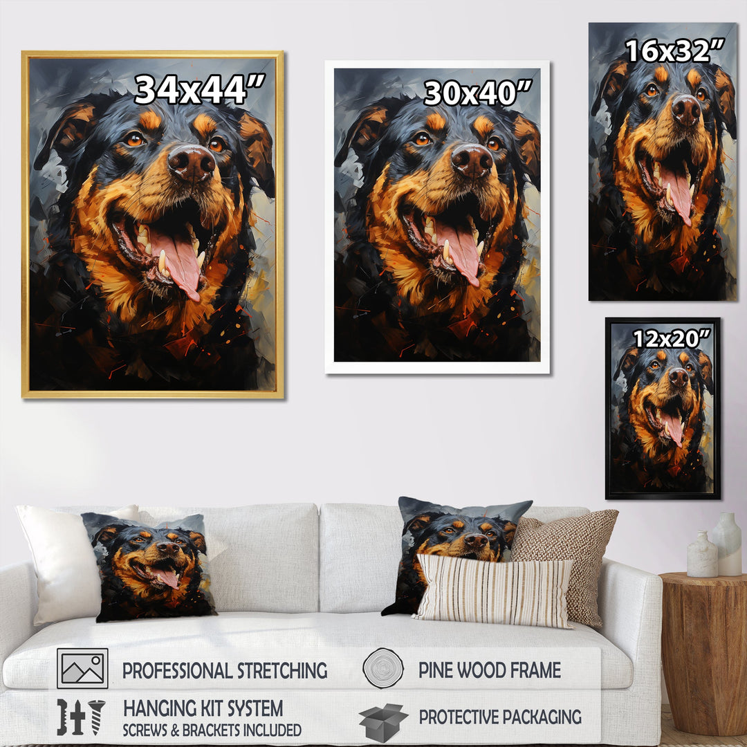 Rottweiler Resilience - Dog Canvas Wall Art