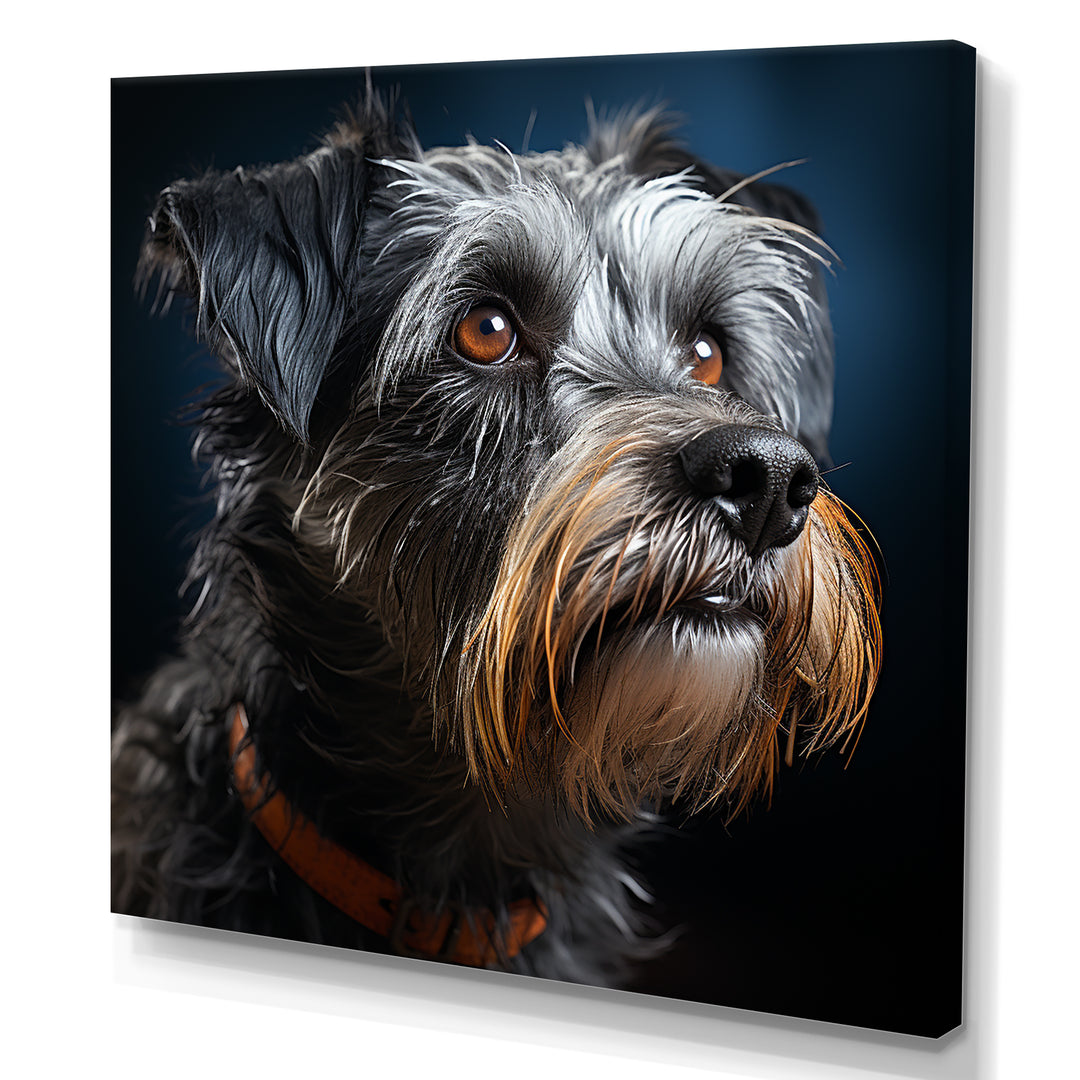 Portrait Schnauzer Sophistication - Black Dog Wall Art