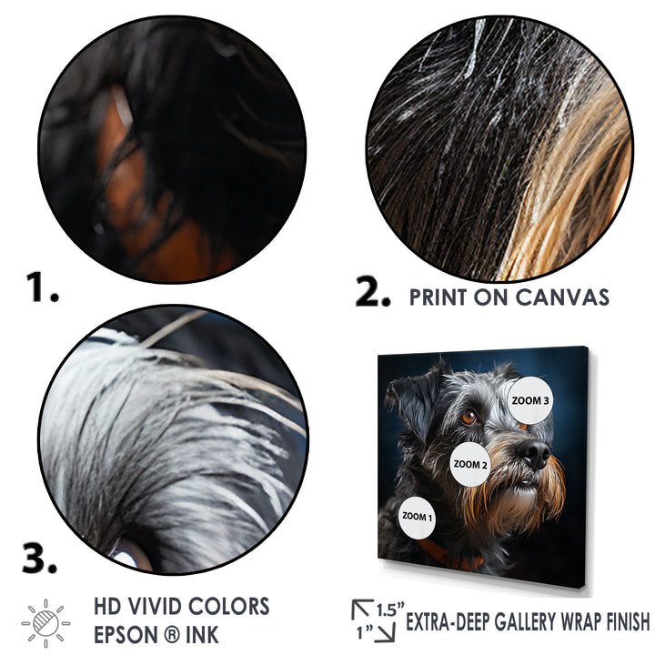 Portrait Schnauzer Sophistication - Black Dog Wall Art