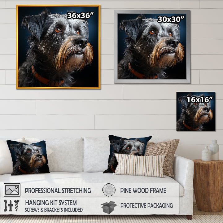 Portrait Schnauzer Sophistication - Black Dog Wall Art