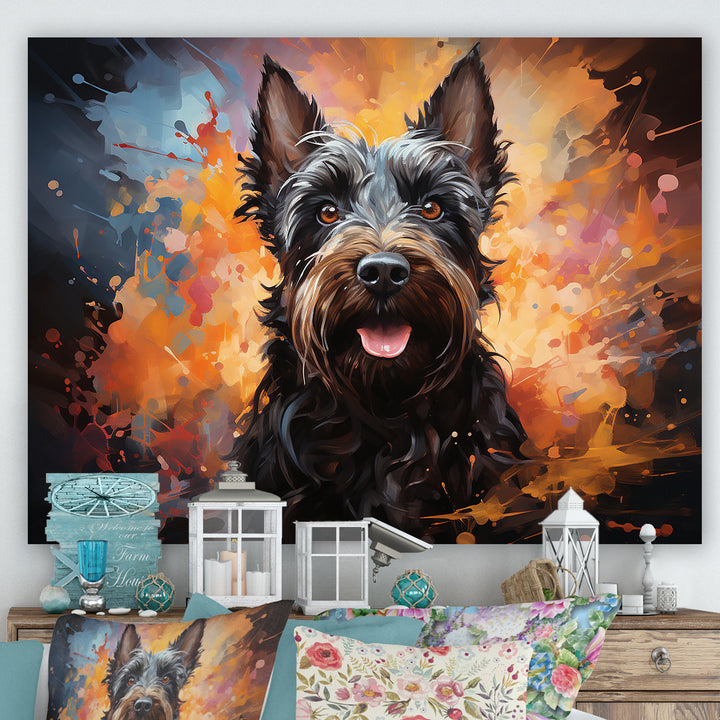 Scottish Terrier Splendor - Dog Framed Canvas Art