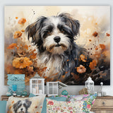 Floral Shih Tzu Serenity - Dog Framed Canvas Art