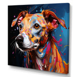 Playful Dog Whippet Popart - Dog Canvas Wall Art