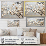 Beige White Dogwood Peacefulness - Floral Canvas Wall Art