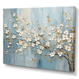 Peacefulness White Blue Dogwood - Floral Canvas Wall Art