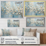 Peacefulness White Blue Dogwood - Floral Canvas Wall Art