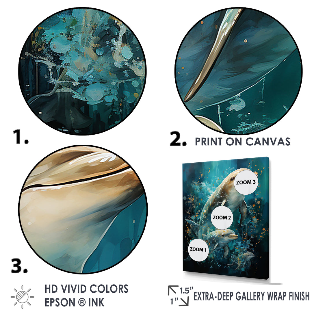 Dolphin Aquatic Harmony - Dolphin Wall Art Prints