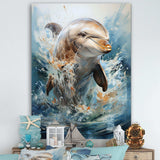 Dolphin Elegance - Animals Canvas Wall Art