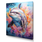 Dolphin Euphoria - Dolphin Large Canvas Wall Art