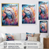 Dolphin Euphoria - Dolphin Large Canvas Wall Art