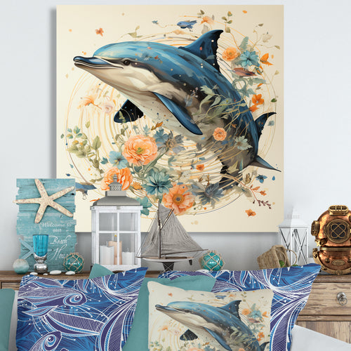 Dolphin Happiness - Dolphin Living Room Wall Art