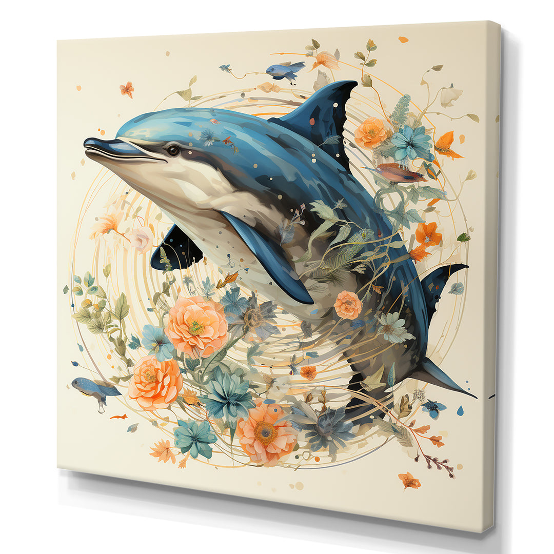 Dolphin Happiness - Dolphin Living Room Wall Art