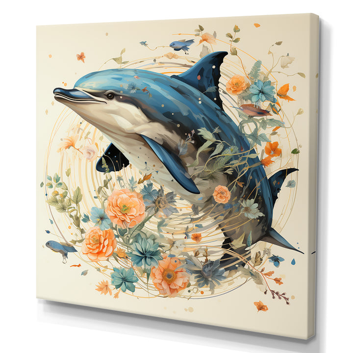 Dolphin Happiness - Dolphin Living Room Wall Art