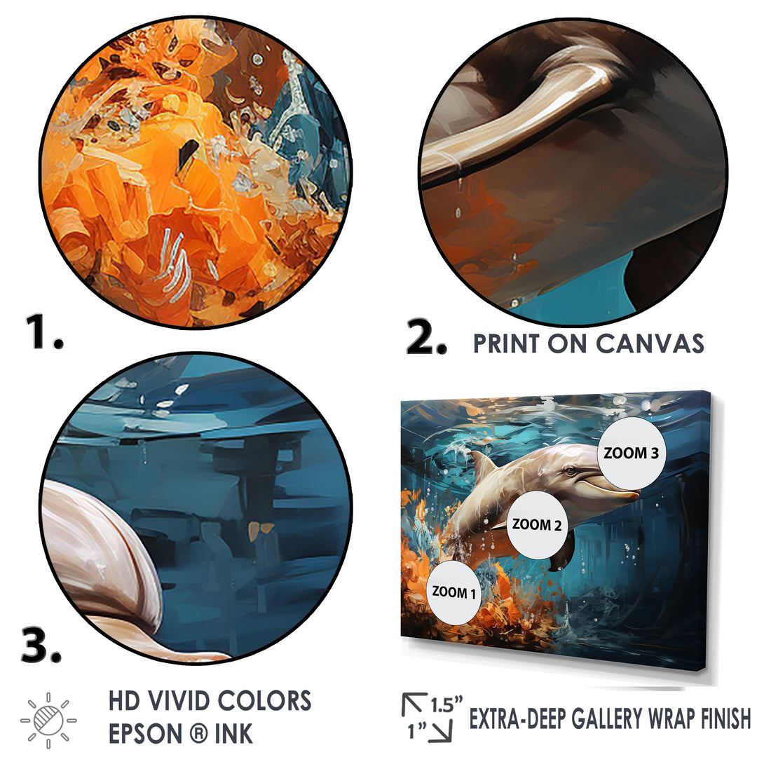 Dolphin Symphony - Dolphin Canvas Wall Art