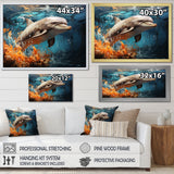 Dolphin Symphony - Dolphin Canvas Wall Art