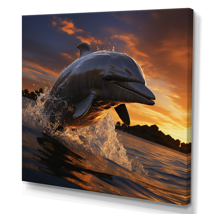 Dolphin Sunlit Silhouettes - Dolphin Home Decor Art