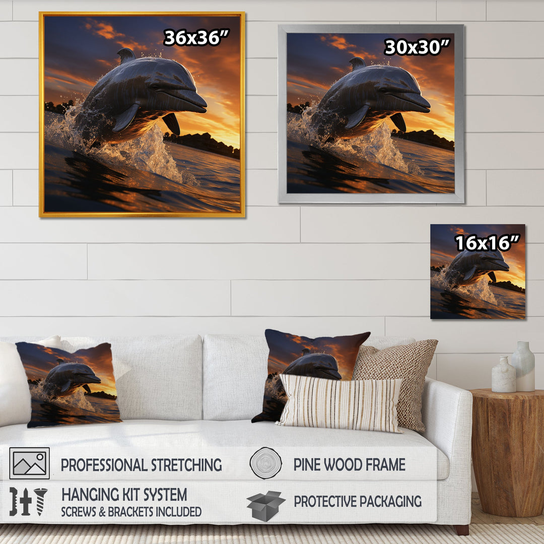 Dolphin Sunlit Silhouettes - Dolphin Home Decor Art