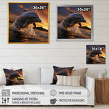 Dolphin Sunlit Silhouettes - Dolphin Home Decor Art