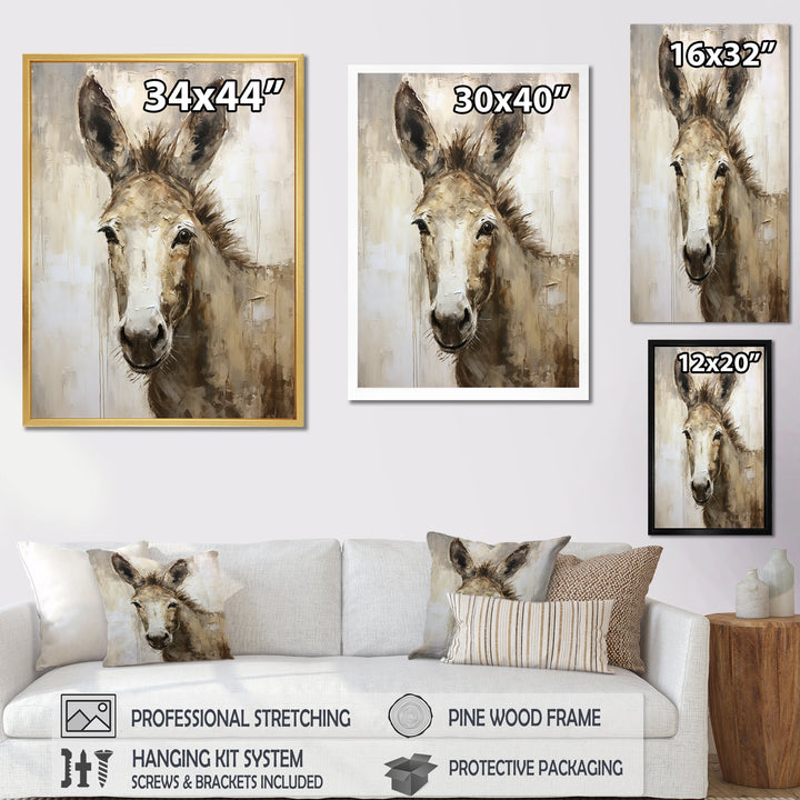 Sophisticated Donkey Portrait - Donkey Living Room Wall Art