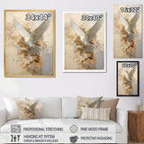 Minimalism Beige And Gold Dove - Dove Canvas Wall Art