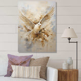 Minimalism Beige And Gold Dove I - Animals Canvas Wall Art