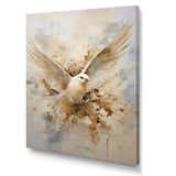 Minimalism Beige And Gold Dove I - Animals Canvas Wall Art