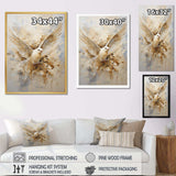 Minimalism Beige And Gold Dove I - Animals Canvas Wall Art