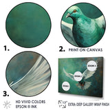 Teal Dove S Journey - Dove Canvas Wall Art