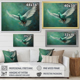 Teal Dove S Journey - Dove Canvas Wall Art