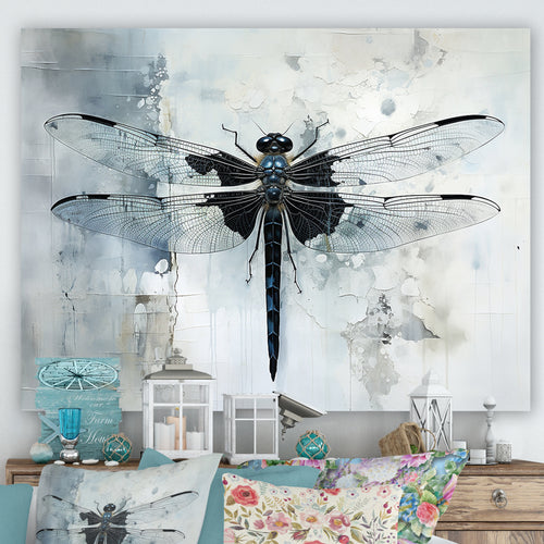Dragonfly Elegance - Gray Dragonfly Wall Art