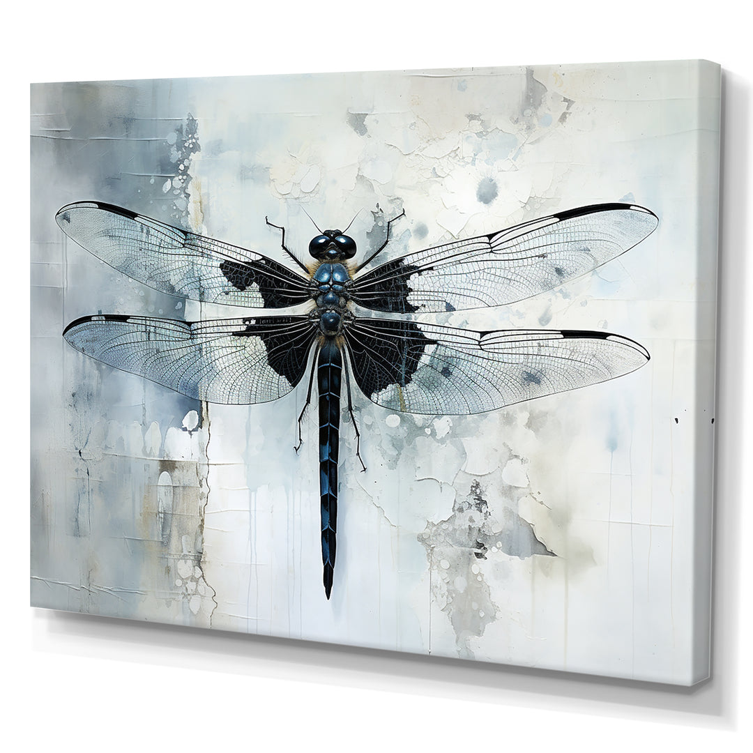 Dragonfly Elegance - Gray Dragonfly Wall Art